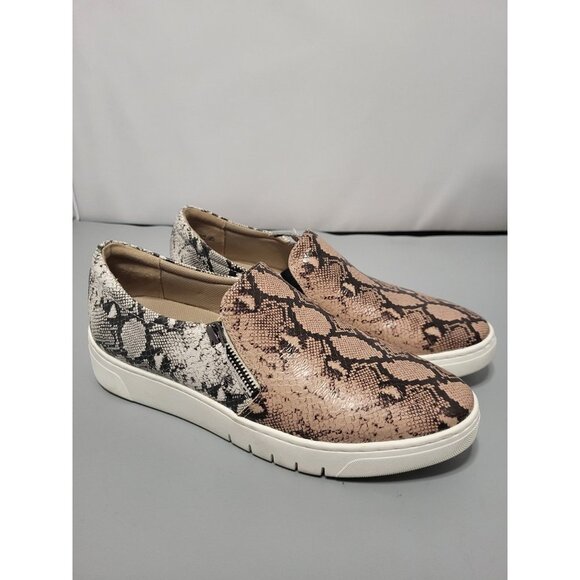 Naturalizer Hawthorn Leather Snakeskin Snake Animal Print Zip Sneakers, 9.5 - Picture 1 of 5
